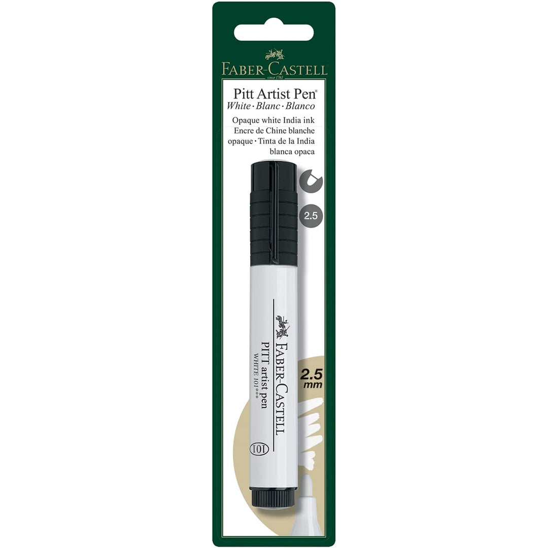 India Ink Pitt Artist Pen, Large Bullet Nib, White (FC800091T)