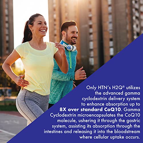 Health Thru Nutrition H2Q CoQ-10 with 8X Higher Absorption Over The Standard Q-10 | Clinically Studied | Cardiovascular and Mitochondria Function Support | Vegan Certified | Non-GMO (Pack of 60)