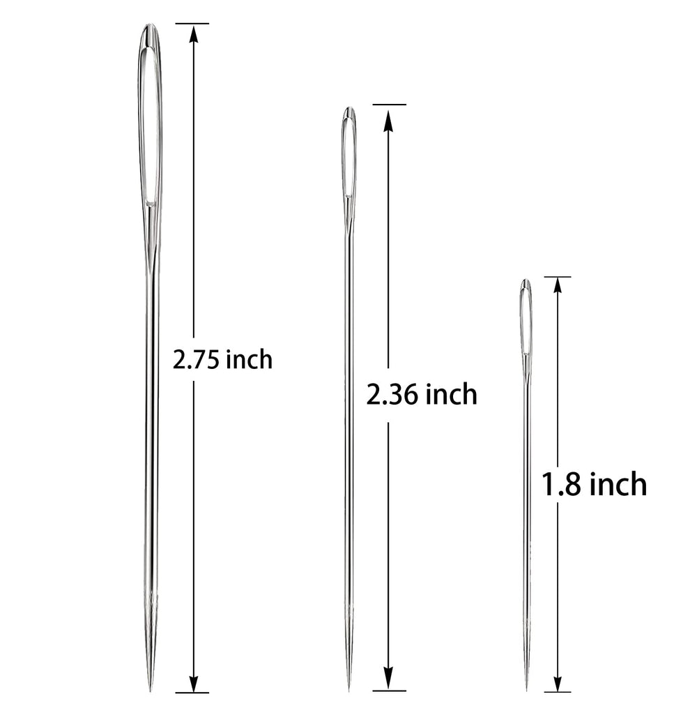 Large Eye Sewing Needles, Sewing Needles, Stainless Steel Embroidery Thread Needle, Handmade Yarn Knitting Needles Leather Needle (21 Pieces)