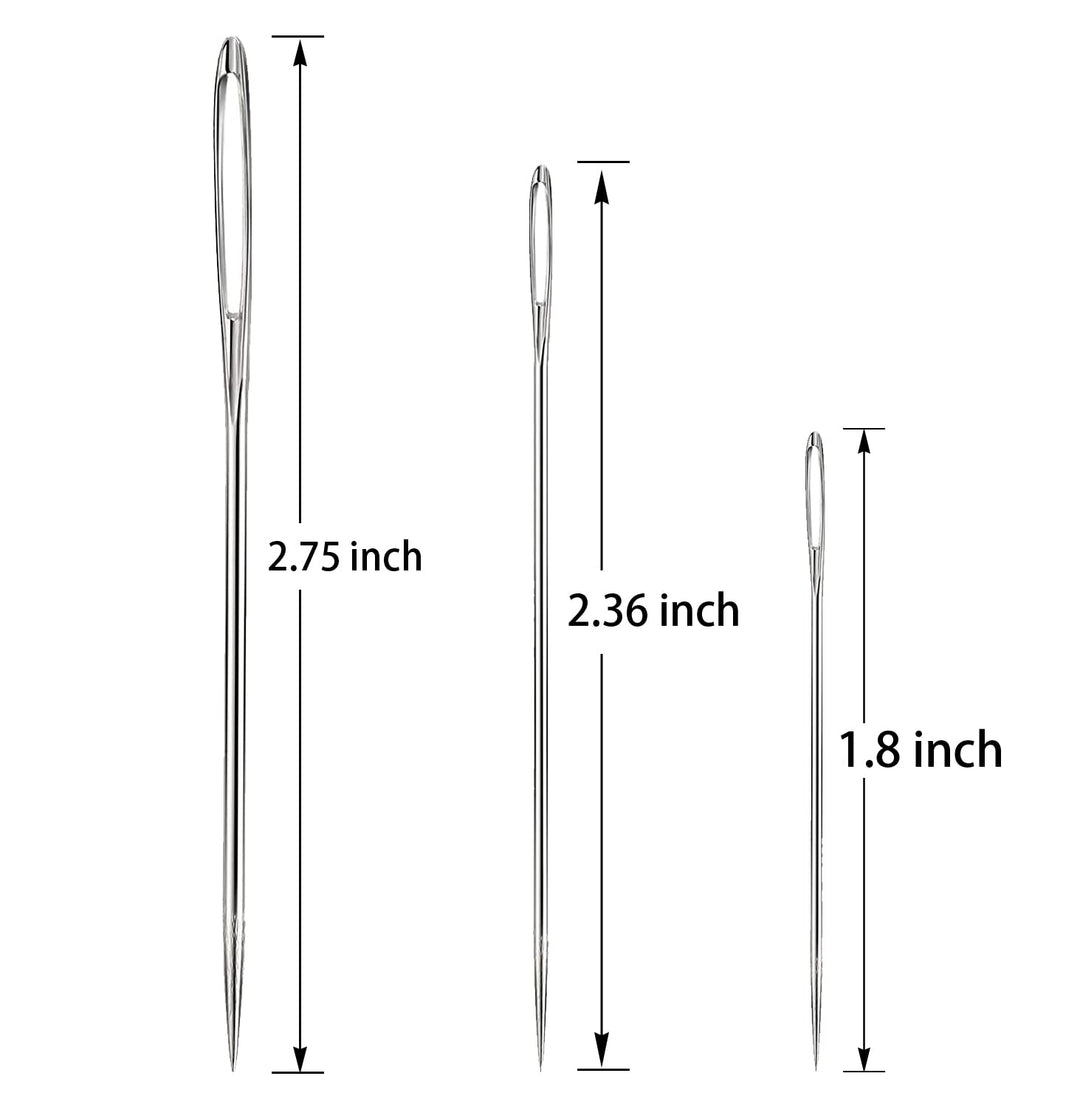 Large Eye Sewing Needles, Sewing Needles, Stainless Steel Embroidery Thread Needle, Handmade Yarn Knitting Needles Leather Needle (21 Pieces)