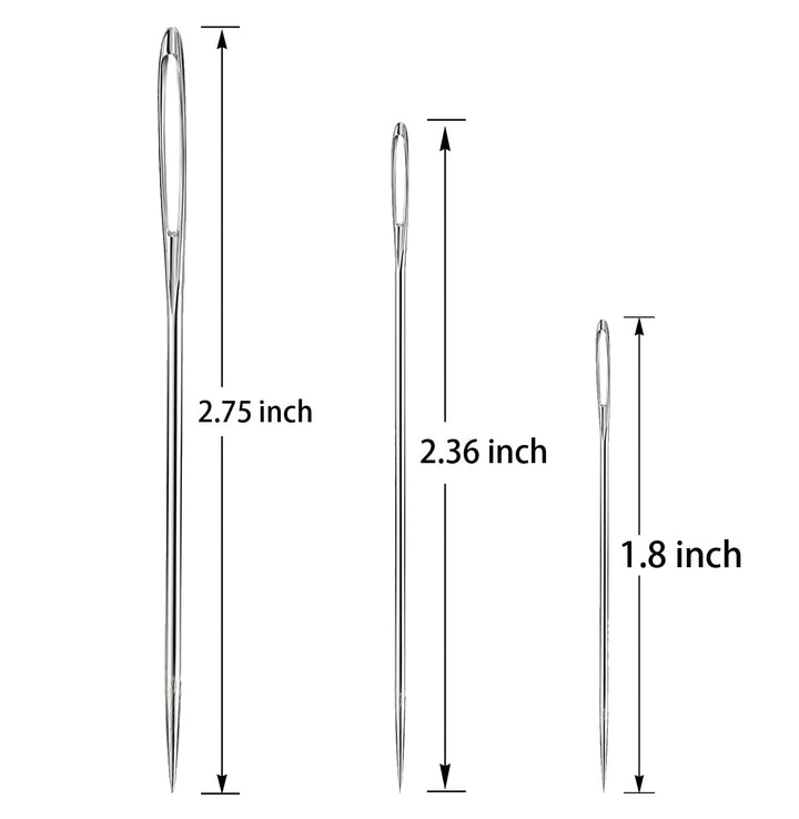 Large Eye Sewing Needles, Sewing Needles, Stainless Steel Embroidery Thread Needle, Handmade Yarn Knitting Needles Leather Needle (21 Pieces)