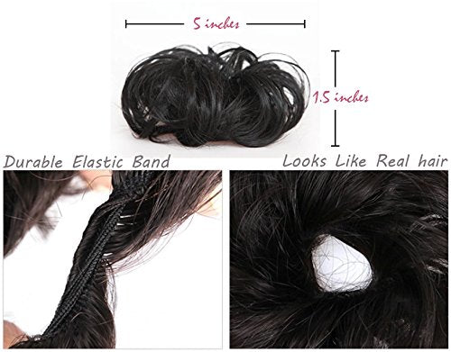#10 : OneDor® Ladies Synthetic Wavy Curly or Messy Dish Hair Bun Extension Hairpiece Scrunchie Chignon Tray Ponytail (10#)