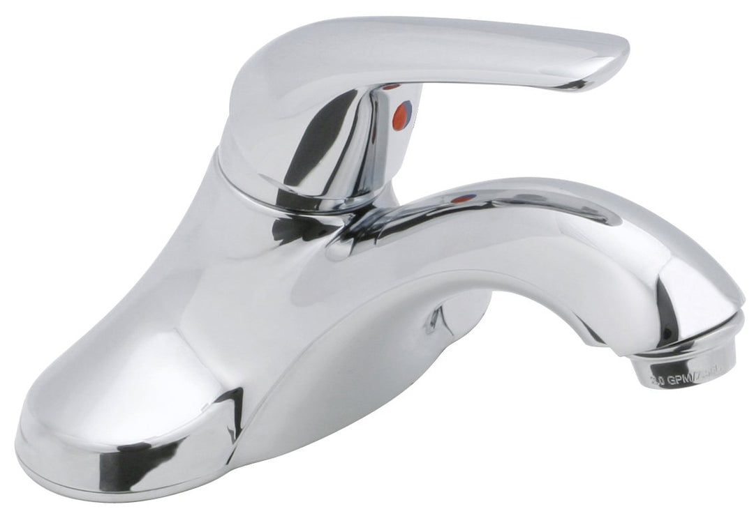 HB5330C 4-Inch Lever Single-Handle Low Arc Bathroom Faucet with Brass Pop-Up Drain Assembly, Chrome