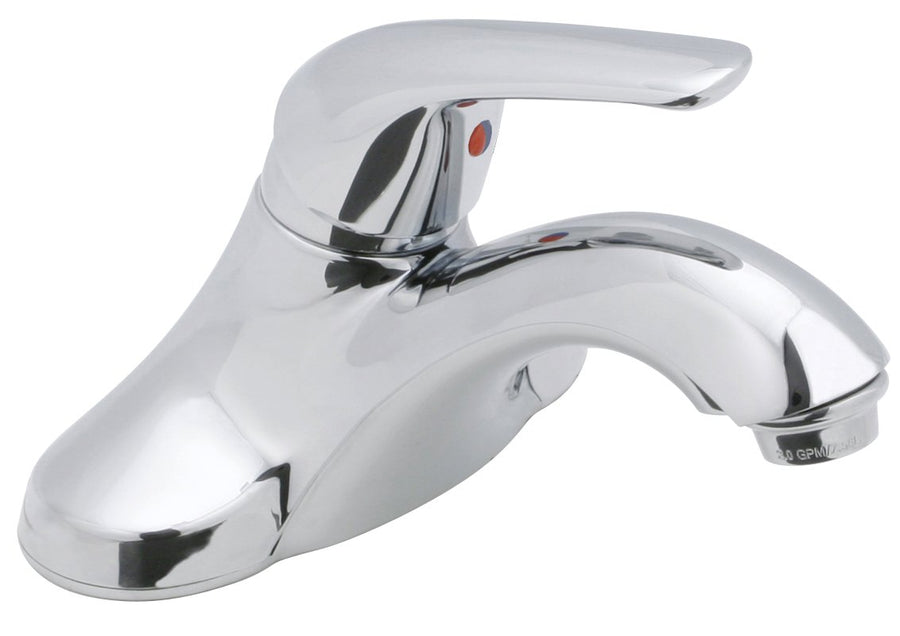 HB5330C 4-Inch Lever Single-Handle Low Arc Bathroom Faucet with Brass Pop-Up Drain Assembly, Chrome