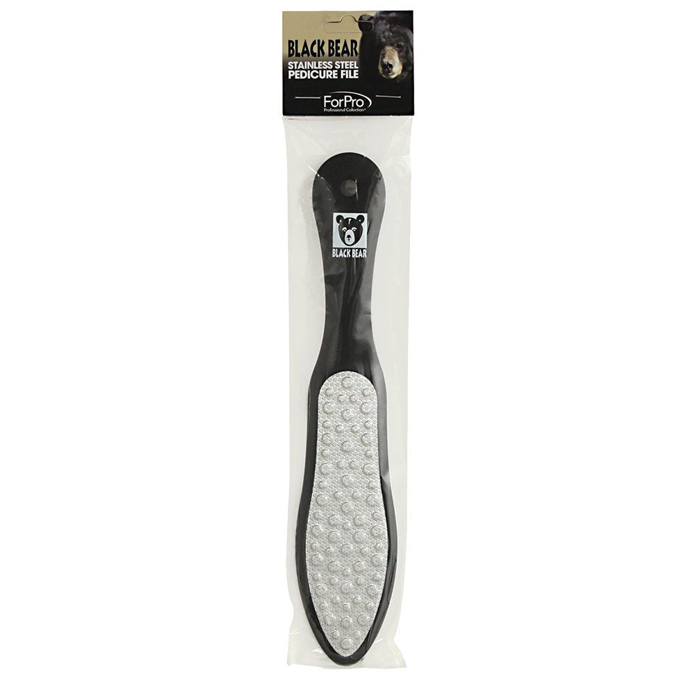 ForPro Black Bear Stainless Steel Pedicure File, Double-Sided Professional Quality Pedicure File for Heels and Feet, 10.5ââ‚¬Â L