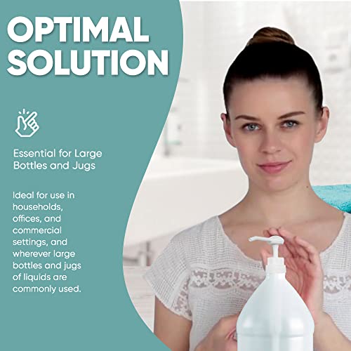 Gallon Pump Dispenser - Dispenses 1 Ounce Per Stroke - for Plastic or Glass Bottles – Heavy-Duty Leak Proof for Commercial and Household Use – BPA Free 28/400 (Pack of 2)