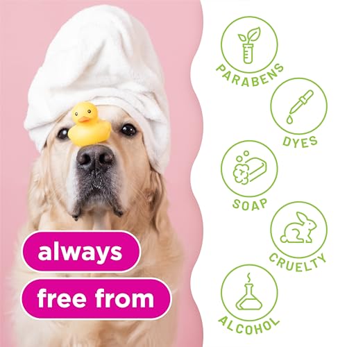 Deodorizing Dog Shampoo for Smelly Pets, Long Lasting Odor Control, Puppy Safe, Made in the USA, Berry Scent, Cat Friendly, 20oz.