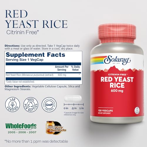 Red Yeast Rice 600mg System Support, Non-Irradiated & No Citrinin, Lab Verified, 120 VegCaps