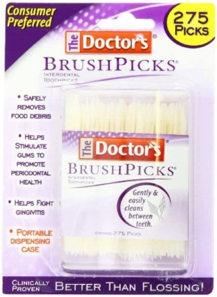 The Doctor&#39;s BrushPicks | Interdental Toothpicks | 275 Count | Pack of 2 | Safely Removes Food Debris