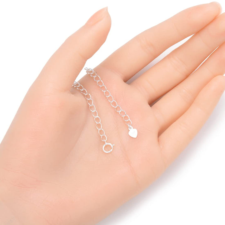 1 Set (3pcs) Adabele Authentic 925 Sterling Silver Chain Extender with Clasp Strong Removable Adjustable 2 4 6 inch Extension for Necklace Bracelet Anklet Jewelry Making SS301-246