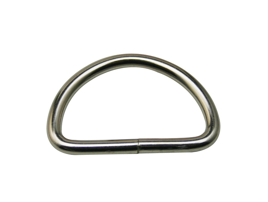 Metal Silvery 1.5 Inches Inside Diameter D Ring For Belt Buckles Handbag Accesseries(Pack Of 25)
