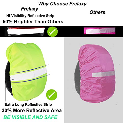 Hi-Visibility Backpack Rain Cover with Reflective Strip 100% Waterproof Ultralight Backpack Cover, Storage Pouch, Anti-Slip Cross Buckle Strap, for Hiking, Camping, Biking, Outdoor, Traveling