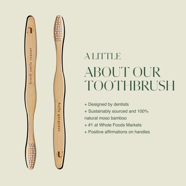 Plus Ultra 2-Pack Bamboo Toothbrush - BPA Free Soft Bri