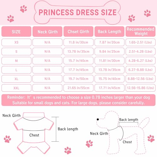 Dog Dresses, Fashion Pet Dog Clothes, Striped Mesh Puppy Dogs Princess Dresses (Pink, Small)