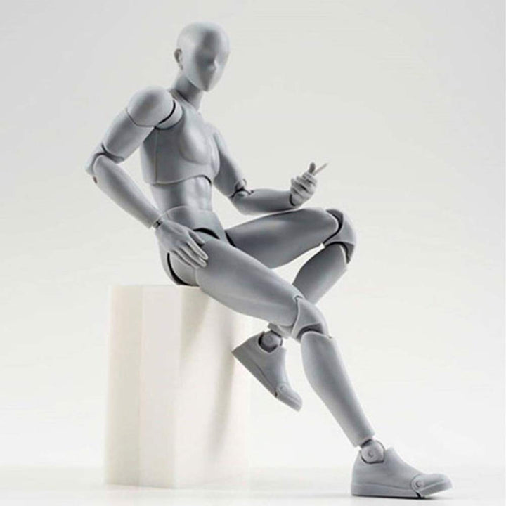 Figure Model PVC Action Figure Drawing Models Figure Artist Draw Painting Model Mannequin Jointed Doll, Drawing Mannequin Figure Models for Artists (Grey Male)