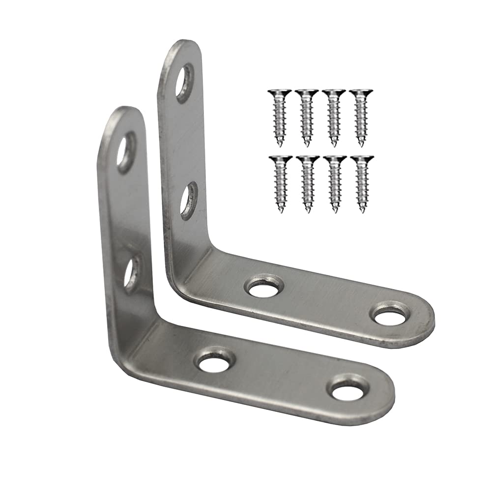 DGOL 12 pcs 2 x 2 x 0.62 inch Stainless Steel Corner Br