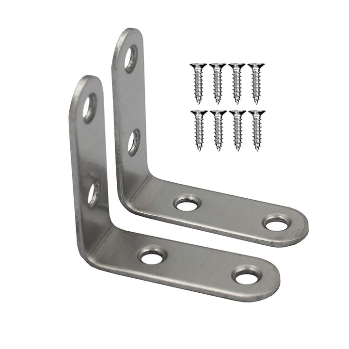 DGOL 12 pcs 2 x 2 x 0.62 inch Stainless Steel Corner Br