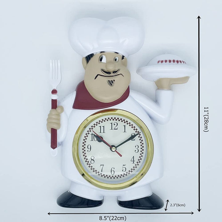 Chef Decorative Wall Mounted Clock for Kitchen Dinning Hall Restaurant Café TPCA54336-P