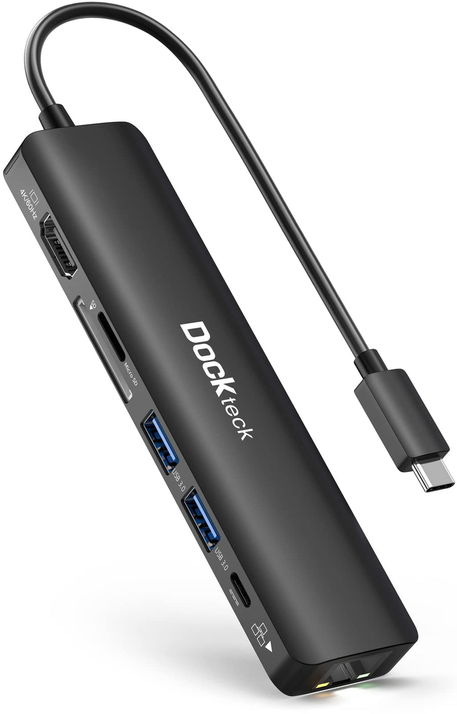USB C Hub 4K 60Hz, Dockteck 7-in-1 USB C PD Ethernet Hu
