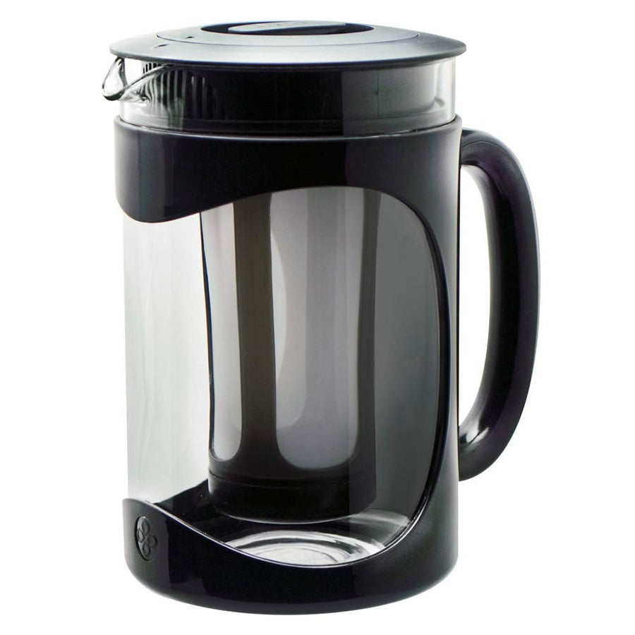 Burke Deluxe Cold Brew Iced Coffee Maker, Comfort Grip Handle, Durable Glass Carafe, Removable Mesh Filter, Perfect 6 Cup Size, Dishwasher Safe, 1.6 qt, Black