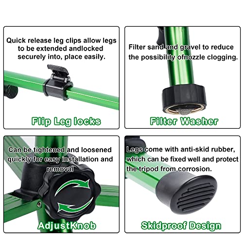 Biswing Impact Sprinkler Head on Tripod Base, Heavy Dut