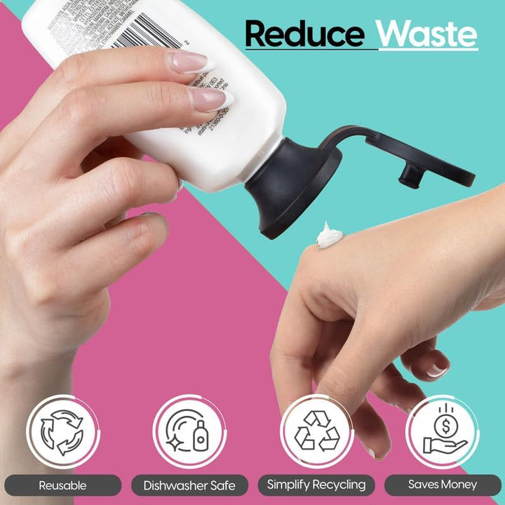 Bottle Emptying Cap - ( 3 Pack ) Shampoo, Lotion, Soap Money Saving Bottle Cap Kit - Get Every Drop Out of Your Bottle - No Waste Bottle Cap