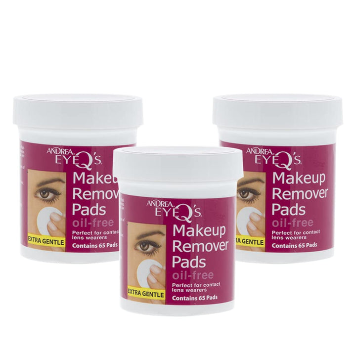 Andrea Eye Q&#39;s Oil-free Eye Makeup Remover Pads, 65-Count (Pack of 3)