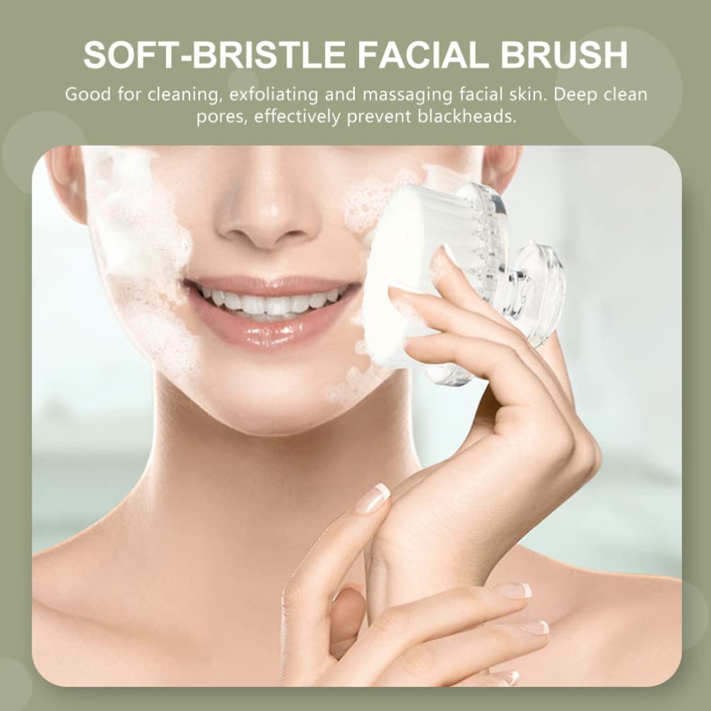 Facial Cleansing Brush Manual Face Scrubbers Soft Bristle Exfoliator Cleaner Brush Exfoliating Facial Brush for Face Care Makeup Skincare Removal