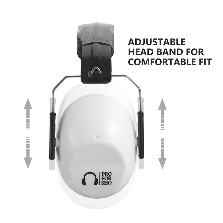 34dB NRR Shooting Ear Protection - Special Designed Ear Muffs Lighter Weight &amp; Maximum Hearing Protection - Standard Size, White