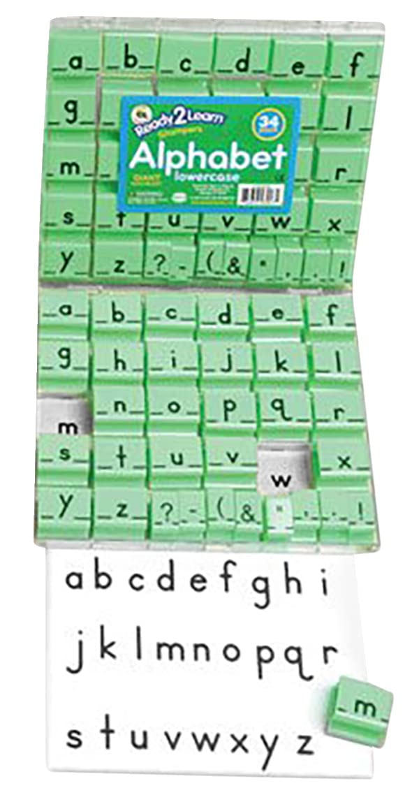 Center Enterprise CE6814 READY2LEARN Lowercase Manuscript Alphabet Stamps, 1-1/2 (Pack of 34)