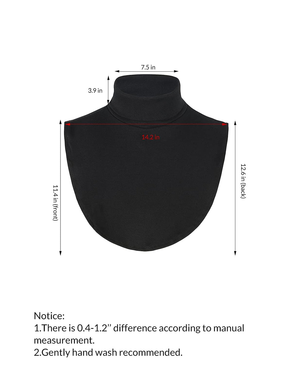 Fake Collars for Women Turtle Neck Dickey Layering Turtleneck Collar Detachable Dickey Collar Black&White One Size