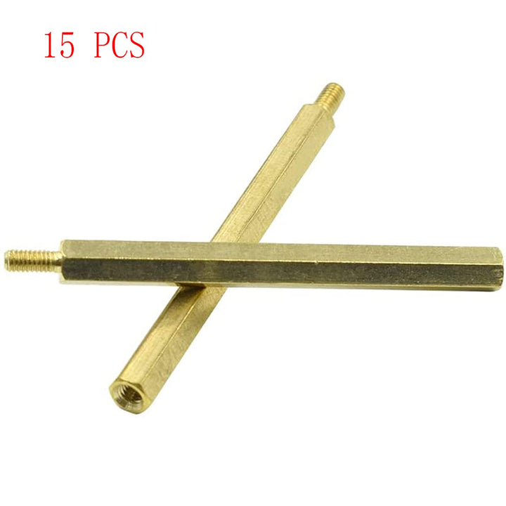 Male to Female Thread Spacer Screws Brass Hex Standoff M3 x 50mm,6mm PCB Pillar for Drone Quadcopter, Computer and Circuit Board, Pack of 15,Gold