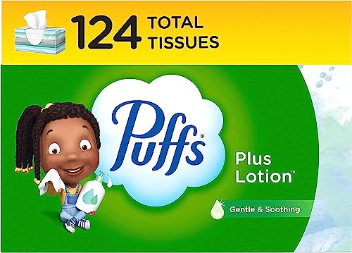 Puffs Plus Lotion Facial Tissue, 1 Family Box, 124 Tiss
