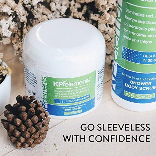 Body Scrub &amp; Exfoliating Cream for Keratosis Pilaris Treatment Bundle (8 fl oz) | Bump Eraser Body Scrub | KP Lotion &amp; KP Bump Eraser | Strawberry Legs Treatment for Women