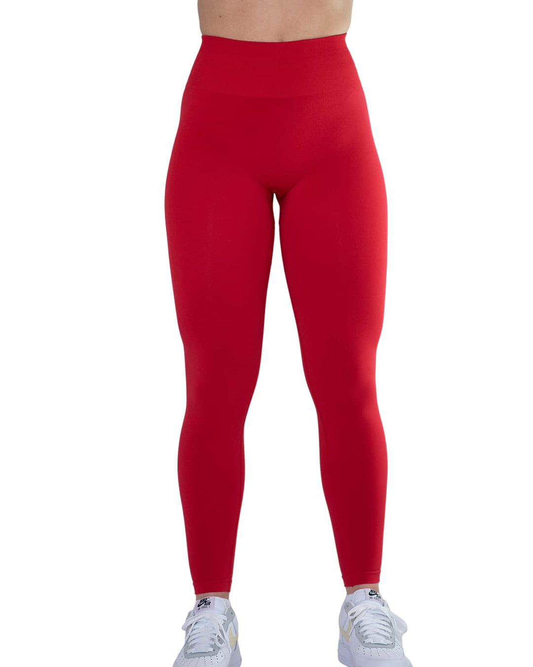 Workout Leggings for Women Seamless Scrunch Yoga Pants Tummy Control Gym Fitness Sport Active Leggings 25&#39;&#39; (M, Fiery Red)