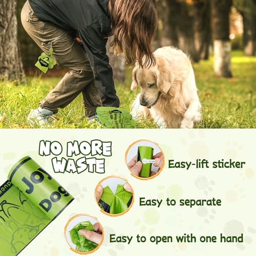 Strong-Endurance Dog Poop Bag Set with Dispenser &amp; Leash Clip, Thick Waste Poop Bags for Puppy/Small/Medium/Large Dog &amp; Cat