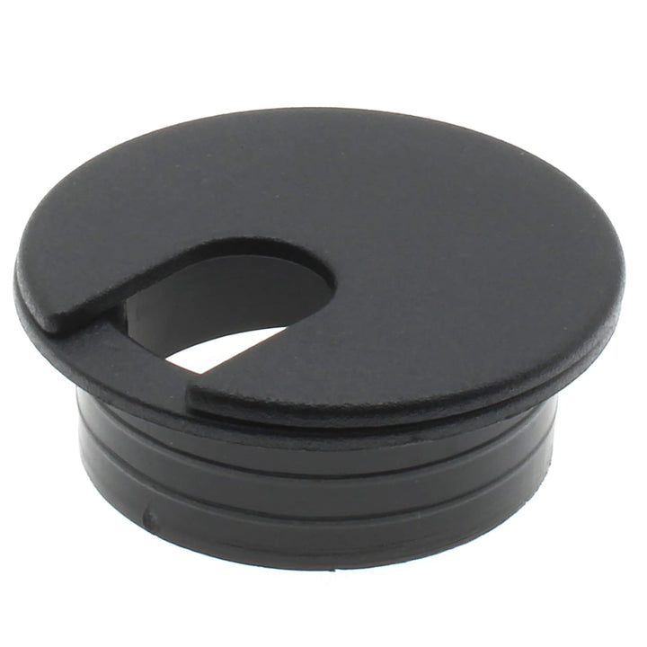 1-1/2 Inch (38 mm) U-Shaped Opening Desk Grommet 2 Pcs ABS Plastic Cable Hole Cover Cable Cord Grommet to Arrange Wires & Cords Through Computer Table/Countertops (Black)