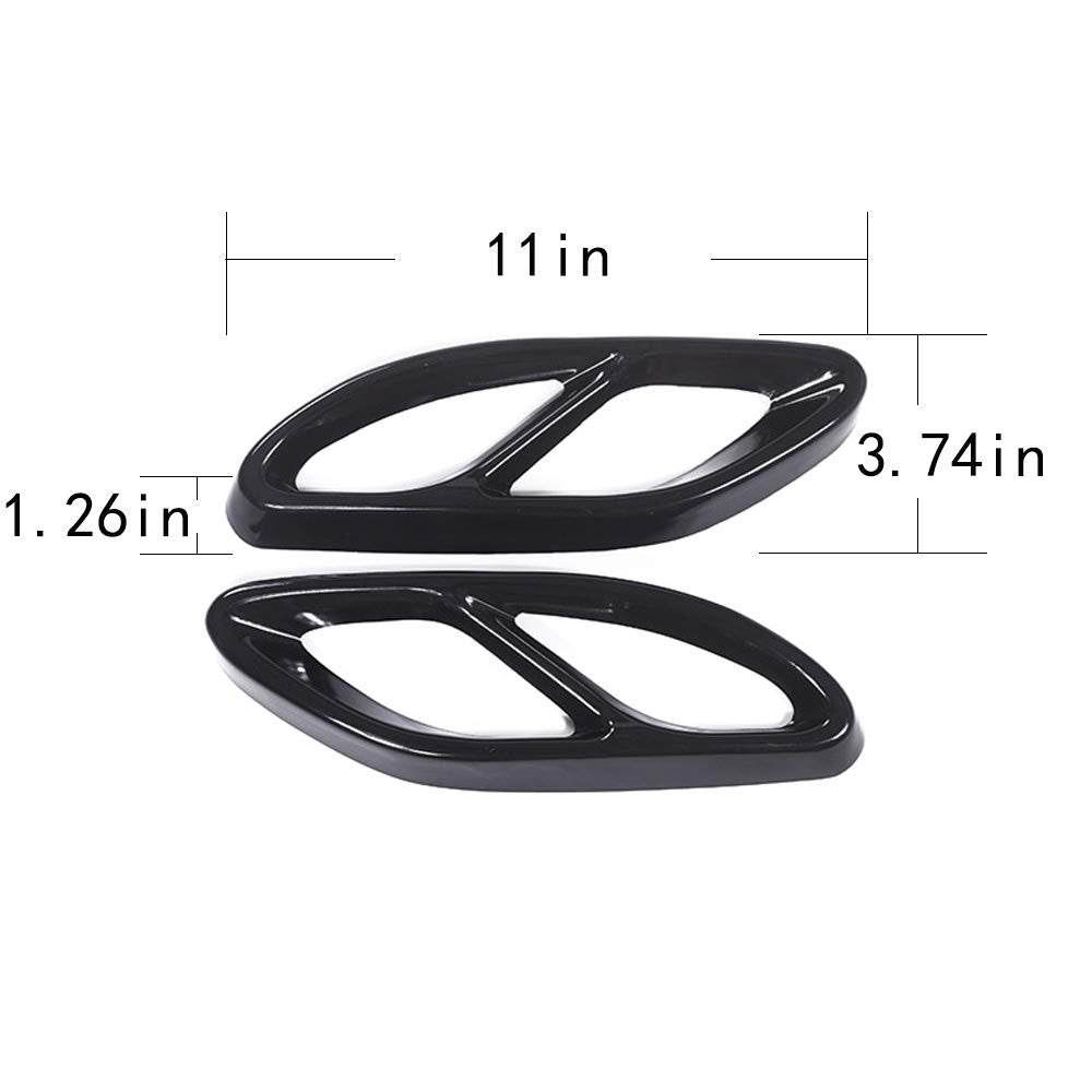 Car Exterior Exhaust Pipe Mufflers Cover Rear Bumper Cylinder Exhaust Pipe Decorate Cover for Mercedes-Benz A B C E CLA GLC GLE GLS Class W205 W213 X253 (Black)