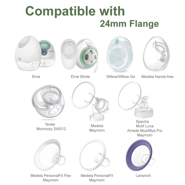 Maymom 17mm Flange Insert Compatible with Elvie Single/Double Electric, Elvie Stride Cup (24mm), Compatible with Medela PersonalFit Flex Shield, Not Original Elvie Replacement Pump Parts