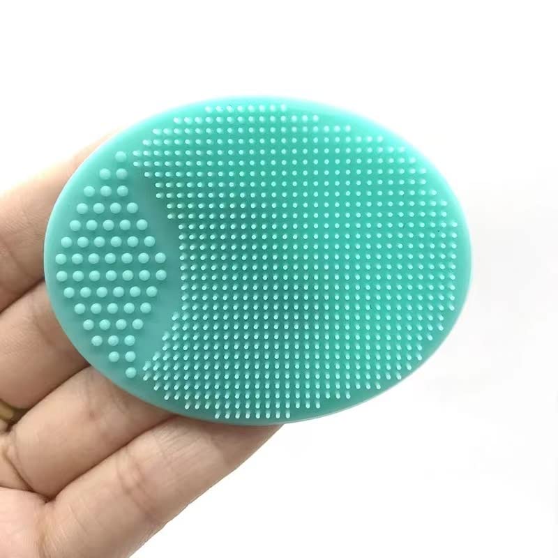 Baby Bath Brush, Baby Cradle Cap Brush, Silicone Massage Brush, Silicone Scrubbers Exfoliator Brush | The Baby Skin Scrubbers Baby Essential for Dry Skin, Cradle Cap and Eczema (Large-Pink & Rose Red)