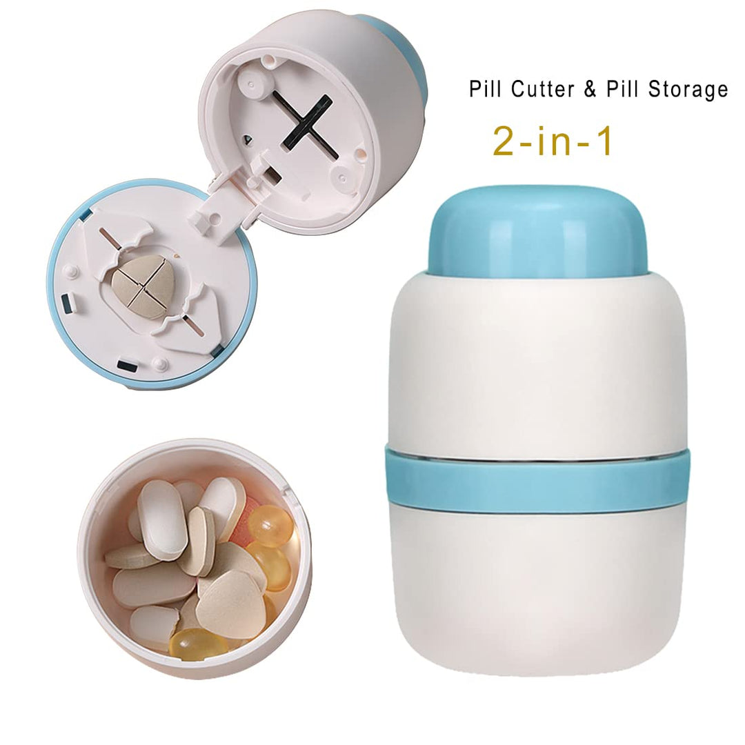 Safety Hidden Blade Pill Cutter and Storage for Splitti