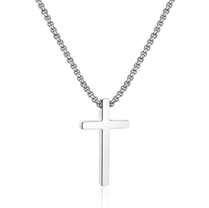 Silver Cross Necklace for Women, Gold Plated Cross Chain Stainless Steel Cross Pendant for Women Teenage Girls 20 Inch Cross Necklace for Men Gifts