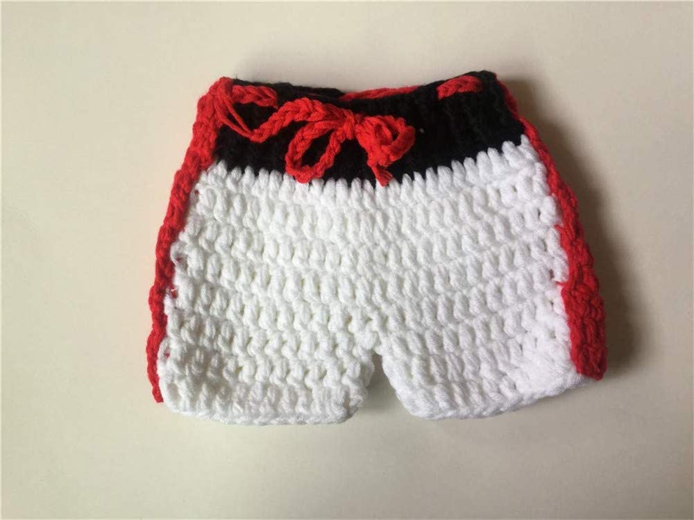 Newborn Photography Prop Infant Baby Boxing Gloves Pant Crochet Costume Knitted Shoot Outfits Knitted for 6-12 Months Baby Boy