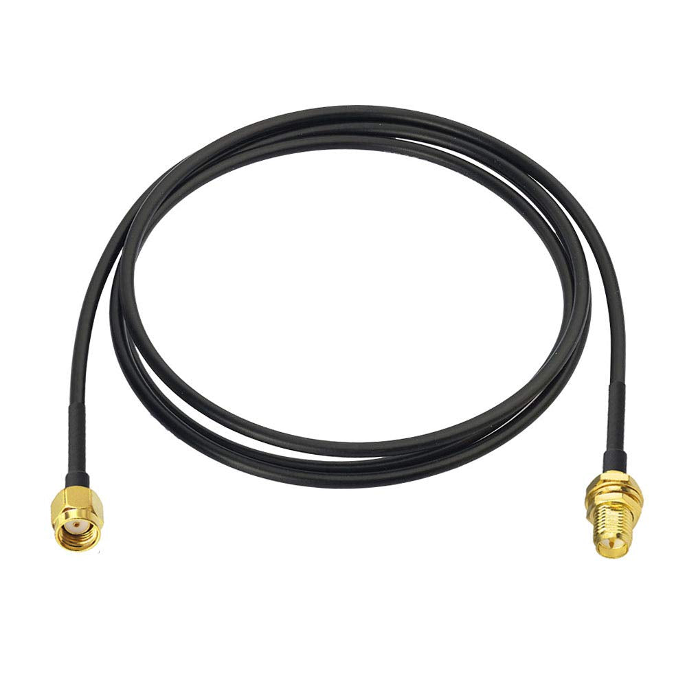 Bingfu RP-SMA Male to RP-SMA Female Bulkhead Mount RG174 WiFi Antenna Extension Coaxial Cable 1m / 3 feet (2-Pack) for WiFi Router Security Camera Wireless Mini PCI Express PCIE Network Card Adapter