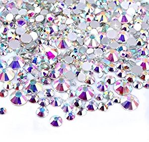 Minejin Nail Art Rhinestones AB Color Flat Back Charms Crystals Stones Super Shiny Cellphones Decorations Gems SS6 1440 Pieces
