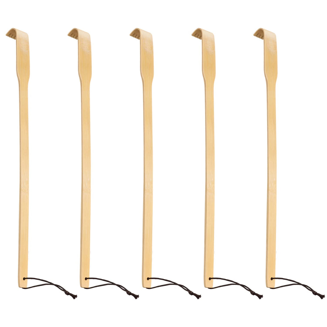 Renook Bamboo Wooden Back Scratchers, 17in, Pack of 5, 