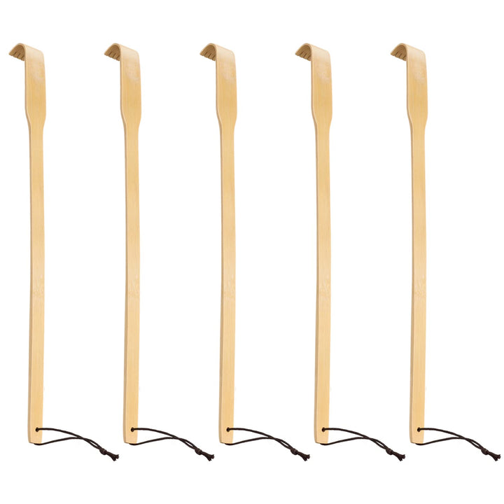 Renook Bamboo Wooden Back Scratchers, 17in, Pack of 5, 