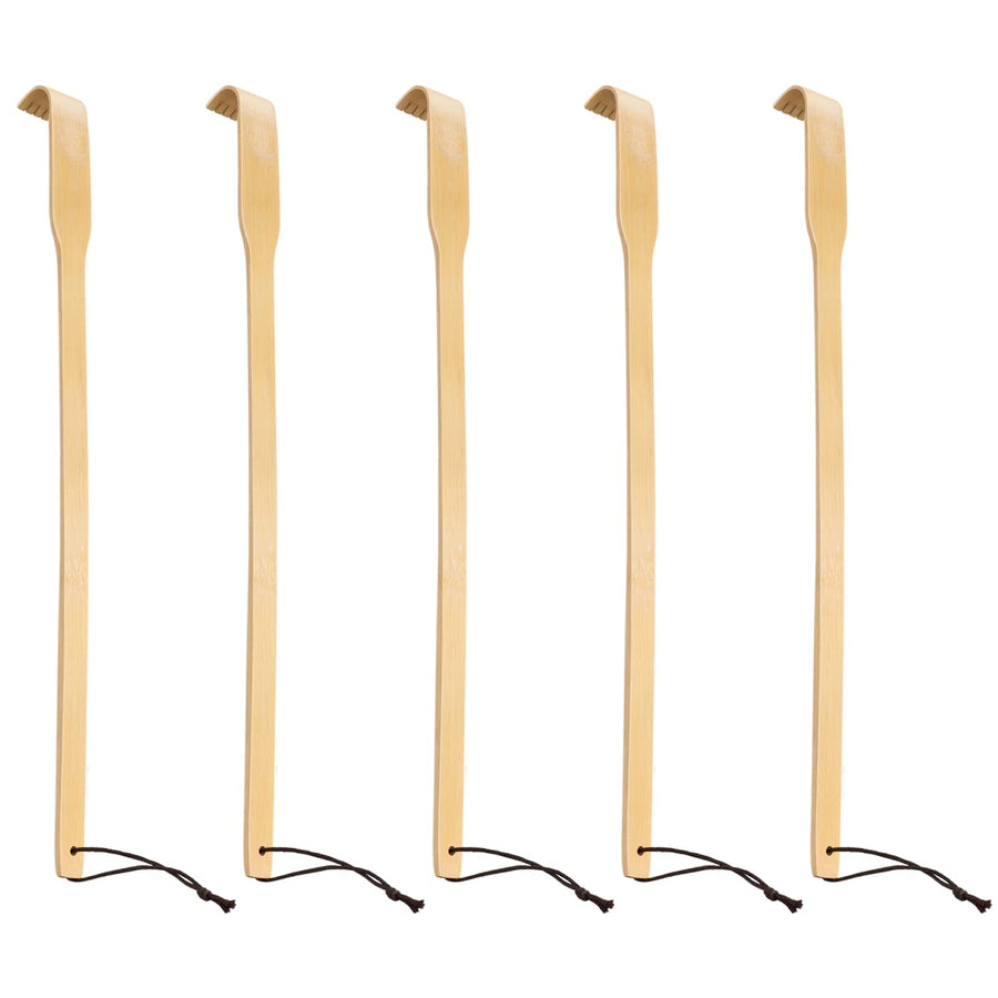 Renook Bamboo Wooden Back Scratchers, 17in, Pack of 5, 