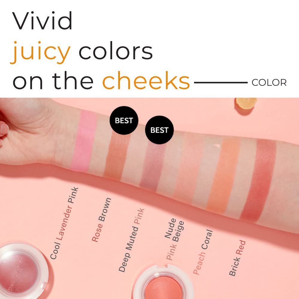 A&#39;PIEU JUICY-PANG JELLY BLUSHER (BE02) - Velvety finish - Easy blending blusher - delicate look - K-beauty