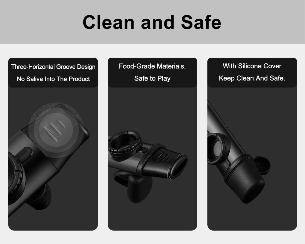Upgrade Metal Kazoo, Adjustable Tone Professional Aluminum Alloy Kazoo with Five Flute Diaphragms, Food Grade Mouthpiece with Cover and Sling Design Kazoos for Kids/Adults/Music Lovers (Black Kazoo)